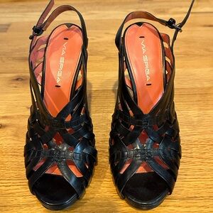 Via Spiga black leather heels